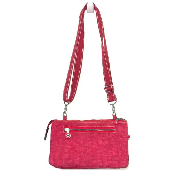 Kipling Front Flap Tri Pocket Crossbody Bag - Coral Pink - Picture 2 of 7
